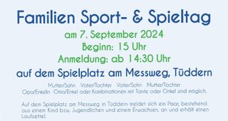 Familien Sport- & Spieltag am 7. September 2024