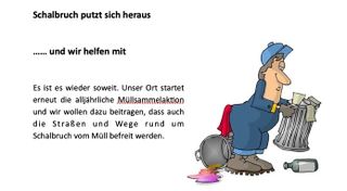 Schalbruch putzt sich heraus