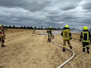Brand einer landwirtschaftlichen Maschine