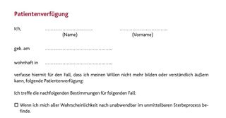 Patientenverfügung, Vorsorgevollmacht.