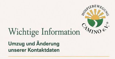Ambulante Hospizbewegung Camino e.V. mit neuen Kontaktdaten!