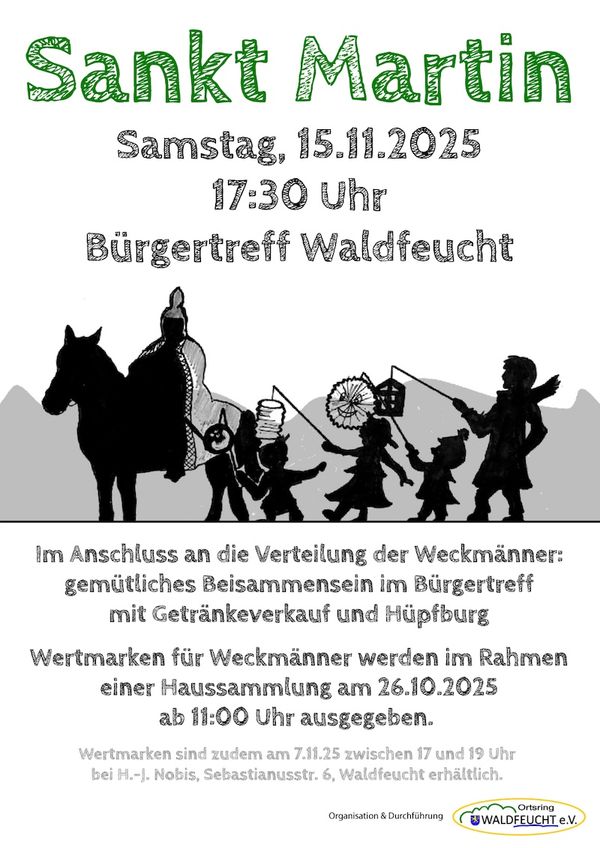 Sankt Martin reitet wieder!  Martinssammlung am 26. Oktober