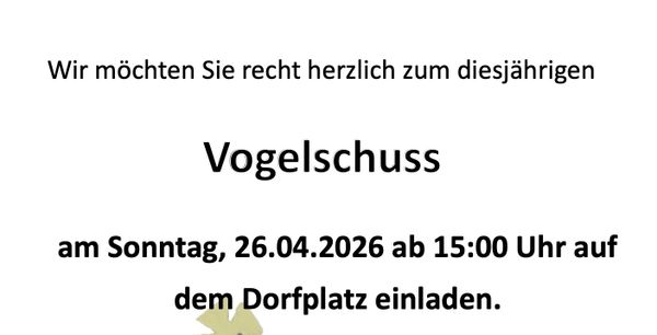 Einladung zum Vogelschuss 2026
