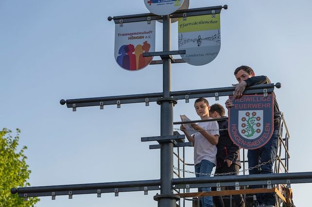 Bilder vom Anbringen der Vereinstafeln am Vereinsbaum in Höngen