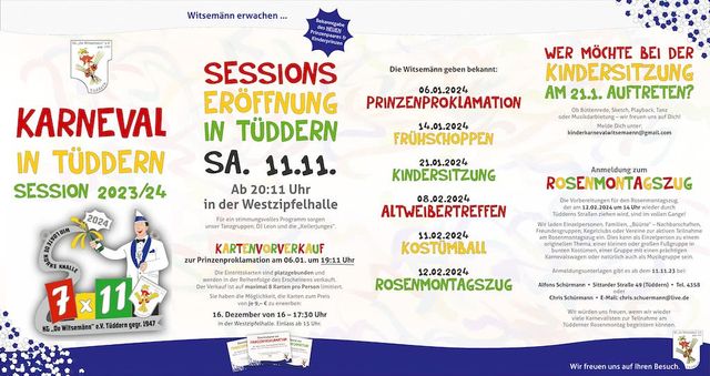 7x11 Jahre - KG „De Witsemänn“ e. V. Tüddern – Wir loate de Korke Knalle!
