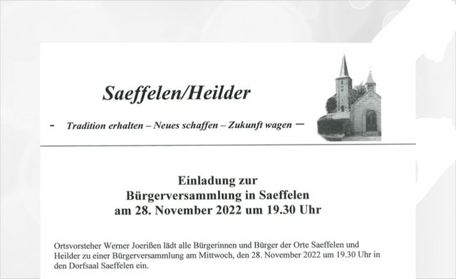 Einladung zur Bürgerversammlung