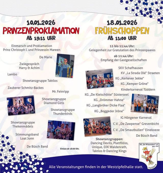 Witsemänn starten Sitzungskarneval