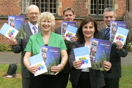 g-keatley-r-wilson-n-turner-h-sylvester-m-hooper-1 Council officers Graham Keatley (Financial Services Manager), Rita Wilson (Corporate Director of Organisational Development), Neil Turner (Leisure Services Manager), Helen Sylvester (Senior Financial Services Manager) and Mark Hooper (Democratic & Legal Services Officer) whose projects came under the spotlight