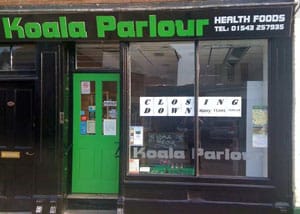 Koala Parlour, complete with Closing Down sign