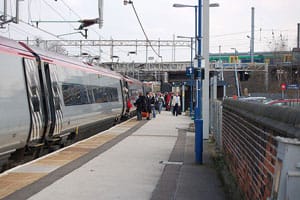 virgintv Passengers board a Virgin service at Lichfield Trent Valley. Pic: Matt Thorpe