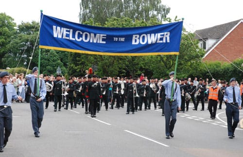 bowerwelcome The Lichfield Bower 2009 gets underway. Pic: Harry Warburton