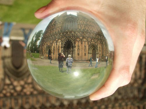 Lichfield Cathedral through a crystal ball. Pic: Lee Jordan
