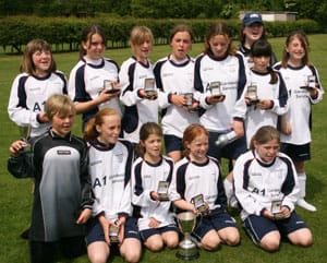 The victorious Lichfield Diamonds under-12 side