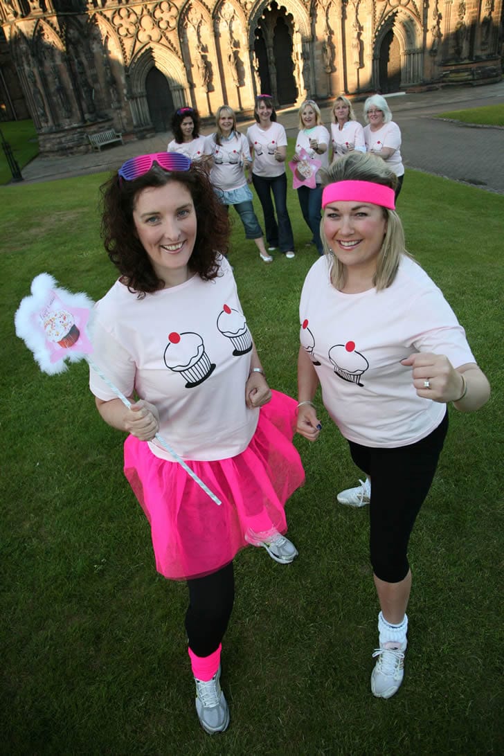 Left to right: Cara Taylor and Kay Wilcox with other members of the Fairy Cakes team at Lichfield Cathedral Left to right: Cara Taylor and Kay Wilcox with other members of the Fairy Cakes team at Lichfield Cathedral