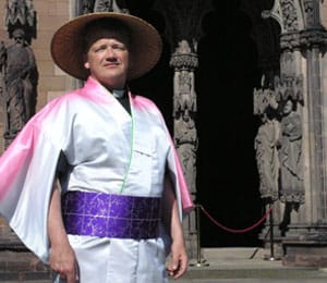 Canon Wealands Bell who is playing Nanki-Poo in The Mikado at Lichfield Cathedral