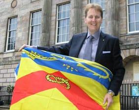 staffordshire-flag1 County Councillor Matthew Ellis with the Staffordshire Flag
