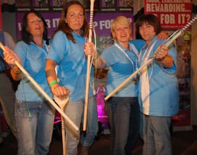 Sian Williams, Dawn Evans, Dawn Slater and Penny Lovely pick up their Wooden Spoon award