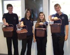 year-8-recycling-project-sam-heele-emily-baggott-katie-jordan-and-oliver-tooth-all-aged-13 Sam Heele, Emily Baggott, Katie Jordan, and Oliver Tooth with recycling caddies