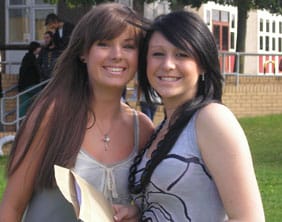 Amy Douglas and Rebecca Kinsella celebrate their results