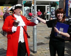 joannemalinshow Joanne Malin interviews the town crier during her show