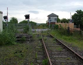 An overgrown crossing on the former Lichfield to Walsall railway line. Pic: Dawntreader