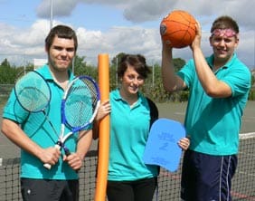 Leisure centre staff Sam Corbet, Emma Tye and Jack Wort