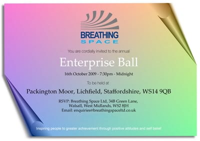 Breathing Spaces Enterprise Ball invite Breathing Spaces Enterprise Ball invite