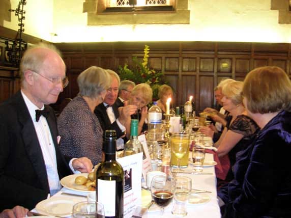 Guests enjoy the steak and kidney pudding