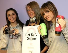 Heather Spennelwyn, Jade Hayward and Becky Colclough at the launch of the Get Safe Online competition 