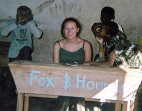 Amy Mullins with the Fox & Hounds sponsored desk