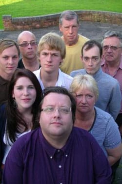 Director Brian Todd with Lichfield Players cast members
