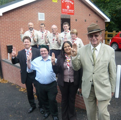 Bob Padmore, Sam Porter, John Brookes, James Porter and Maggie Brookes with (front row) Craig Jordan (Development Executive), Steve Lightfoot (Regeneration Project Manager), Asmita Kathrani (Planning Obligations Officer), Councillor Neil Roberts (Cabinet Member for Development Services)