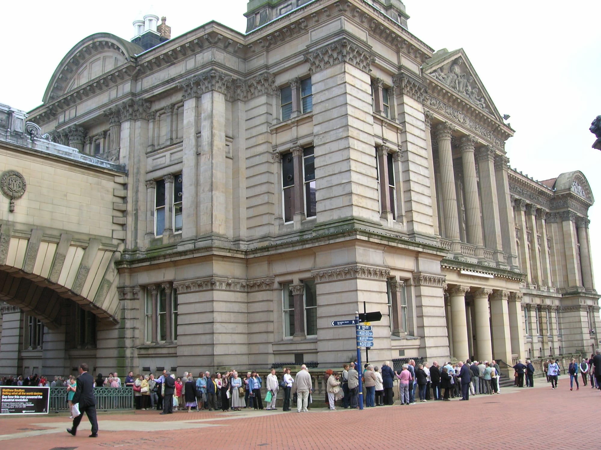 The queue to see the Hoard stretches back to the Gas Hall
