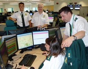 Ambulance staff at the new control centre