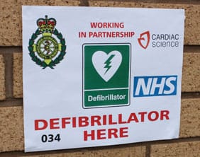 defibrillator-sign One of the new defibrillator signs