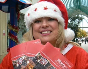 Emily Robinson with the Christmas what's on guide