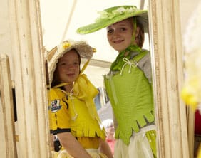 historic-costume Youngsters trying out the costumes during Heritage Weekend. Pic: Robert Yardley