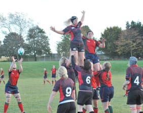 Lichfield’s Sarah Hunter rises in a line-out