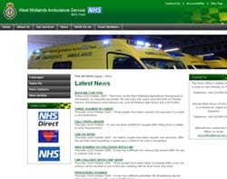 The new-look West Midlands Ambulance Service website