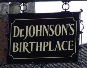 johnson-birthplace Dr Johnson's Birthplace sign. Pic: Elliott Brown