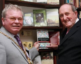 thomas-brown Cllr Terry Thomas receives a copy of the new book