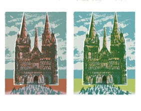 The two versions of Andy Lovell's Lichfield 2009 print