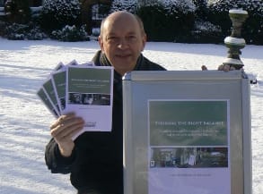 Andy Haynes, Implementation Manager for Lichfield District Council, with an a-board