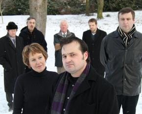 Lichfield Players - An Enemy of the People 2press Cast members John Phillips, Win Churchill, Maurice Allden, Stefan Dufaye, Ian Parkes, Rose Bodger and Dave Stonehouse