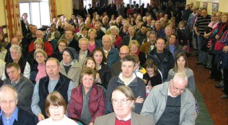 Residents packed into the meeting at Harlaston Village Hall