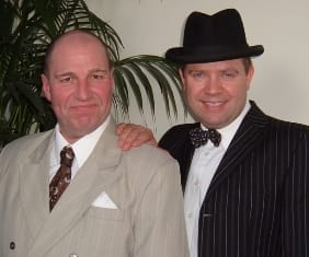 Paul Roberts as Al Jolson and Paul Lumsden as Frank Sinatra