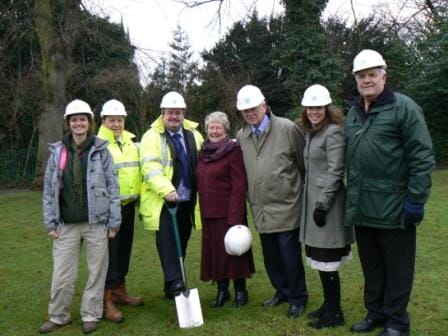 Heather Francis, Paul Turner, Mike Cofferky, Cllr Val Richards, Cllr Neil Roberts, Alison Richards and Cllr David Smedley launch the parks improvement scheme