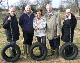 Cllr John Cannon (Vice Chairman of Whittington Parish Council), Cllr John Smith (Chairman of Whittington and Fisherwick Parish Council), Cllr Chris Millar (Whittington parish councillor), Lichfield District Councillor Neil Roberts (Cabinet Member for Development Services) and Asmita Kathrani (Planning Obligations Monitoring & Implementation Officer). 