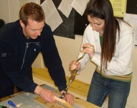 Rob Taylor and Holly Francis2 Rob Taylor and Holly Francis building a bird box