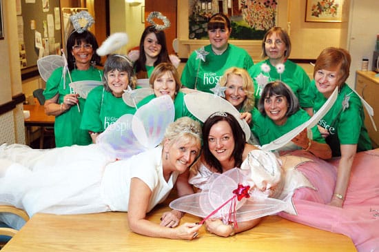 Women preparing for the St Giles Hospice Solstice Walk in Lichfield